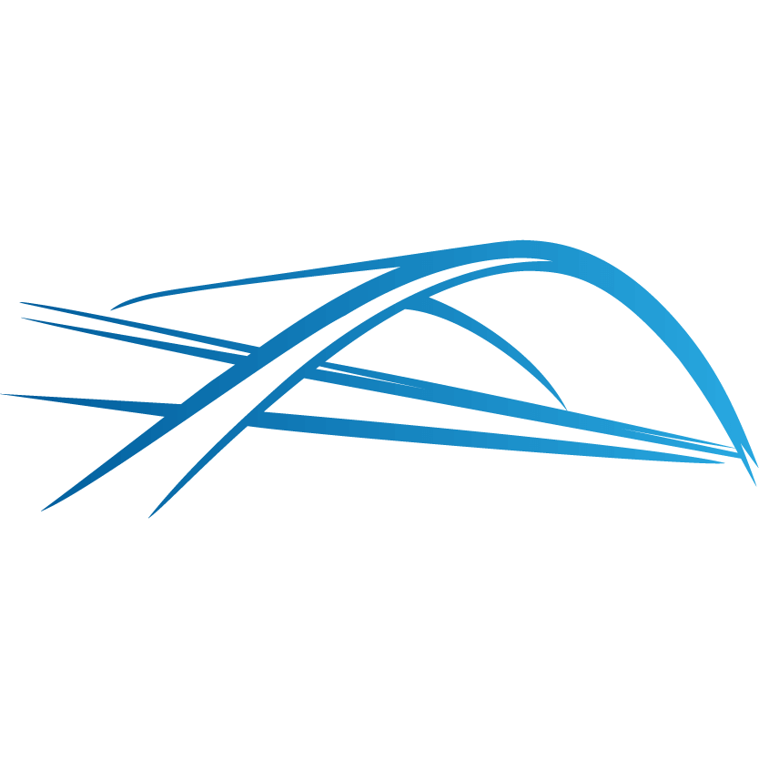 Minimalistic render of a bridge, the main logo for Sky Bridge Financial.